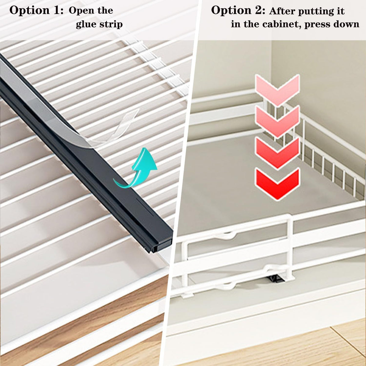 XINAHONG White Expandable Pull Out Cabinet Drawers 2 Pack NEW