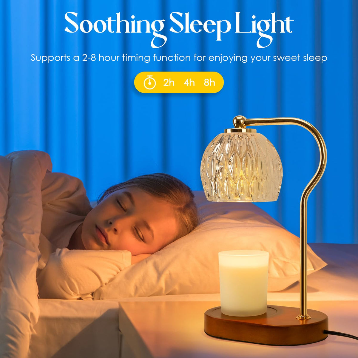 Soilsiu Brown Table Lamps Dimmable Candle Warmer Lamp with Timer NEW