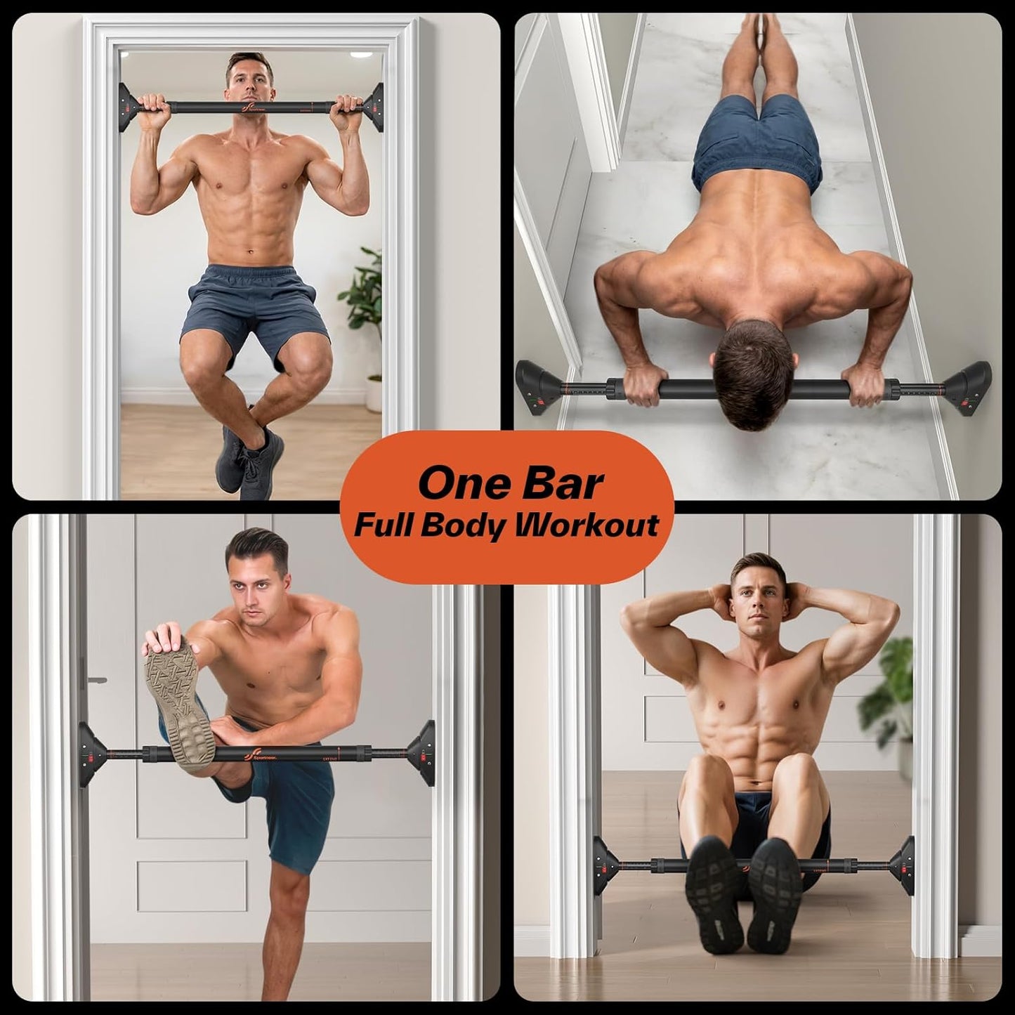 Sportneer Adjustable Pull Up Bar for Strength Training, Chin-Up Exercise, DEMO