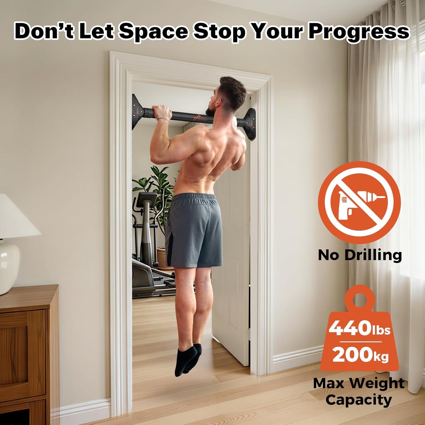 Sportneer Adjustable Pull Up Bar for Strength Training, Chin-Up Exercise, DEMO