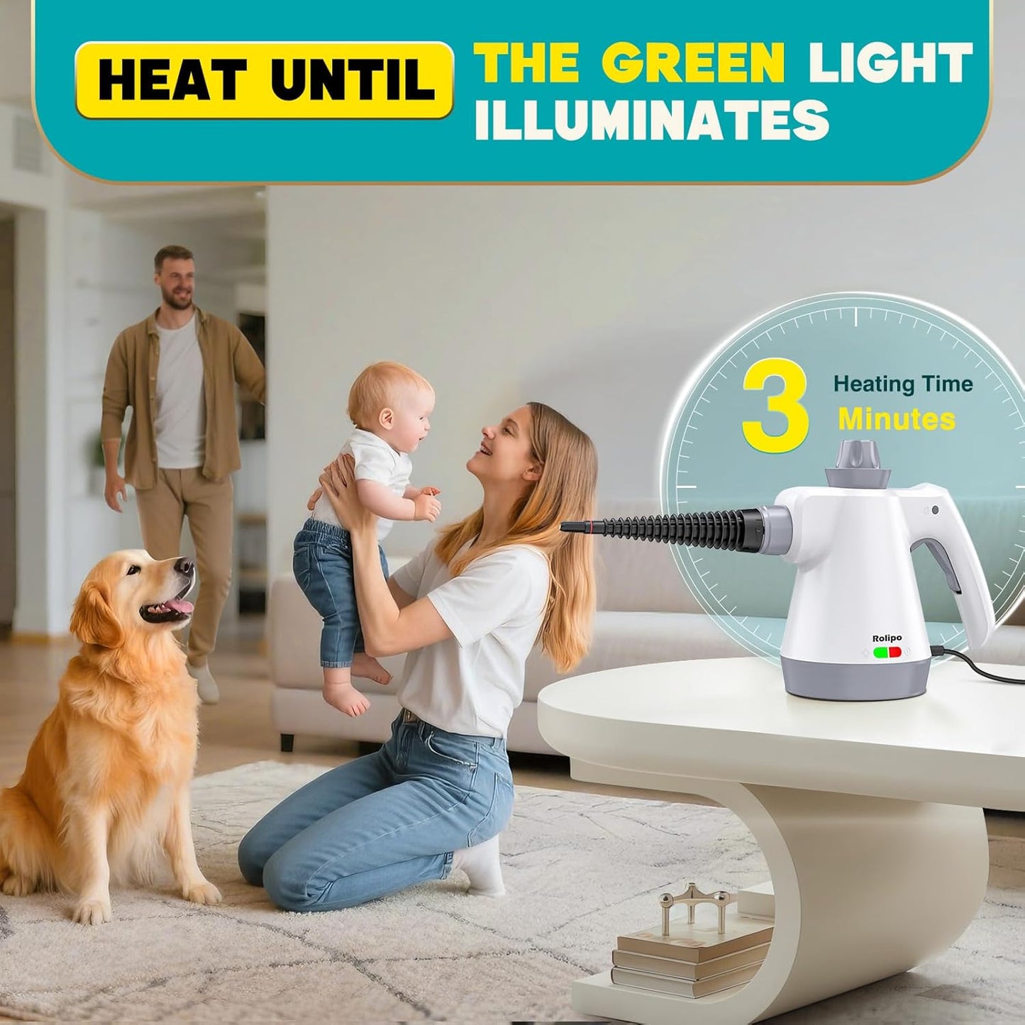 Rolipo Portable Steam Cleaner Multifunction Pressurized Gun for Home Use DEMO