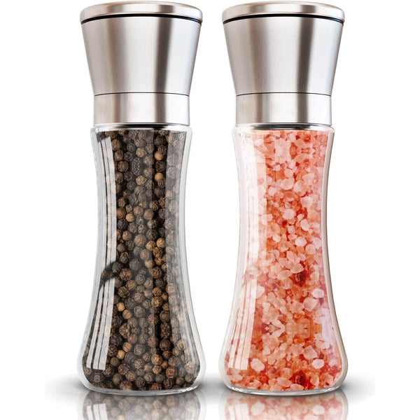 XBOGO Stainless Steel Salt and Pepper Grinder Set Adjustable Ceramic Mills NEW