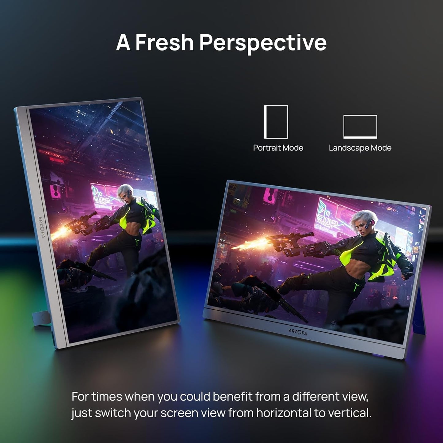 ARZOPA 16.1" 2.5K Portable Monitor 180Hz QHD 107% sRGB Kickstand Display DEMO