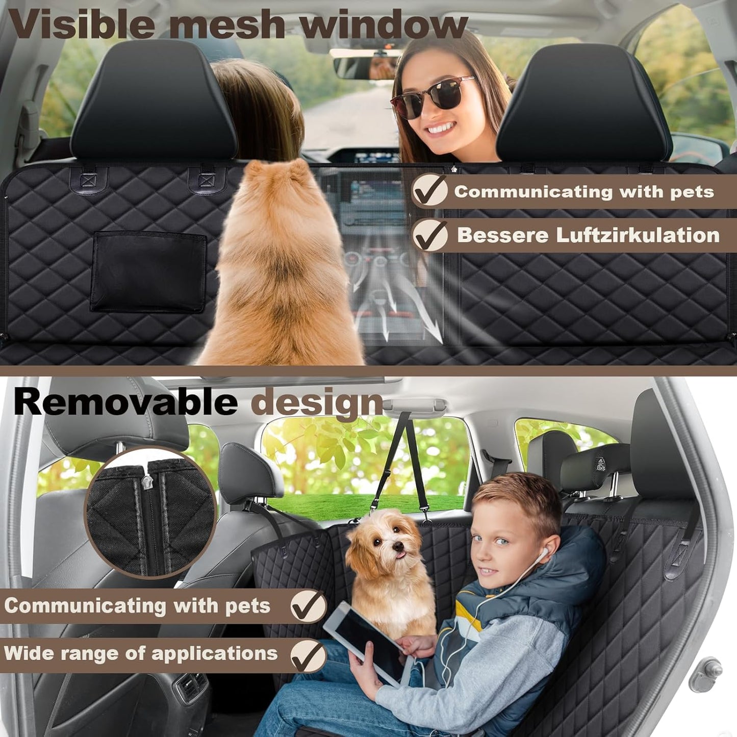 Angooni Non-Slip Dog Hammock Car Seat with Mesh Window Waterproof Scratch NEW