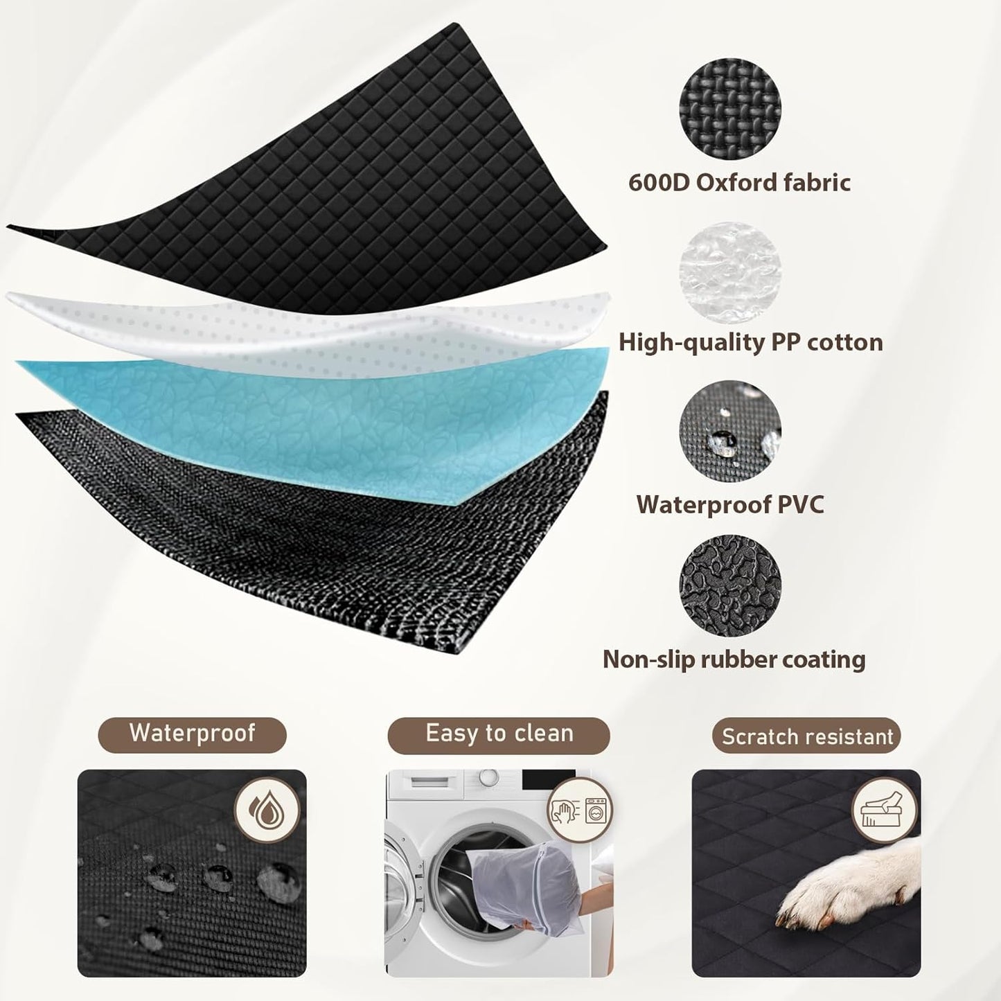 Angooni Non-Slip Dog Hammock Car Seat with Mesh Window Waterproof Scratch NEW