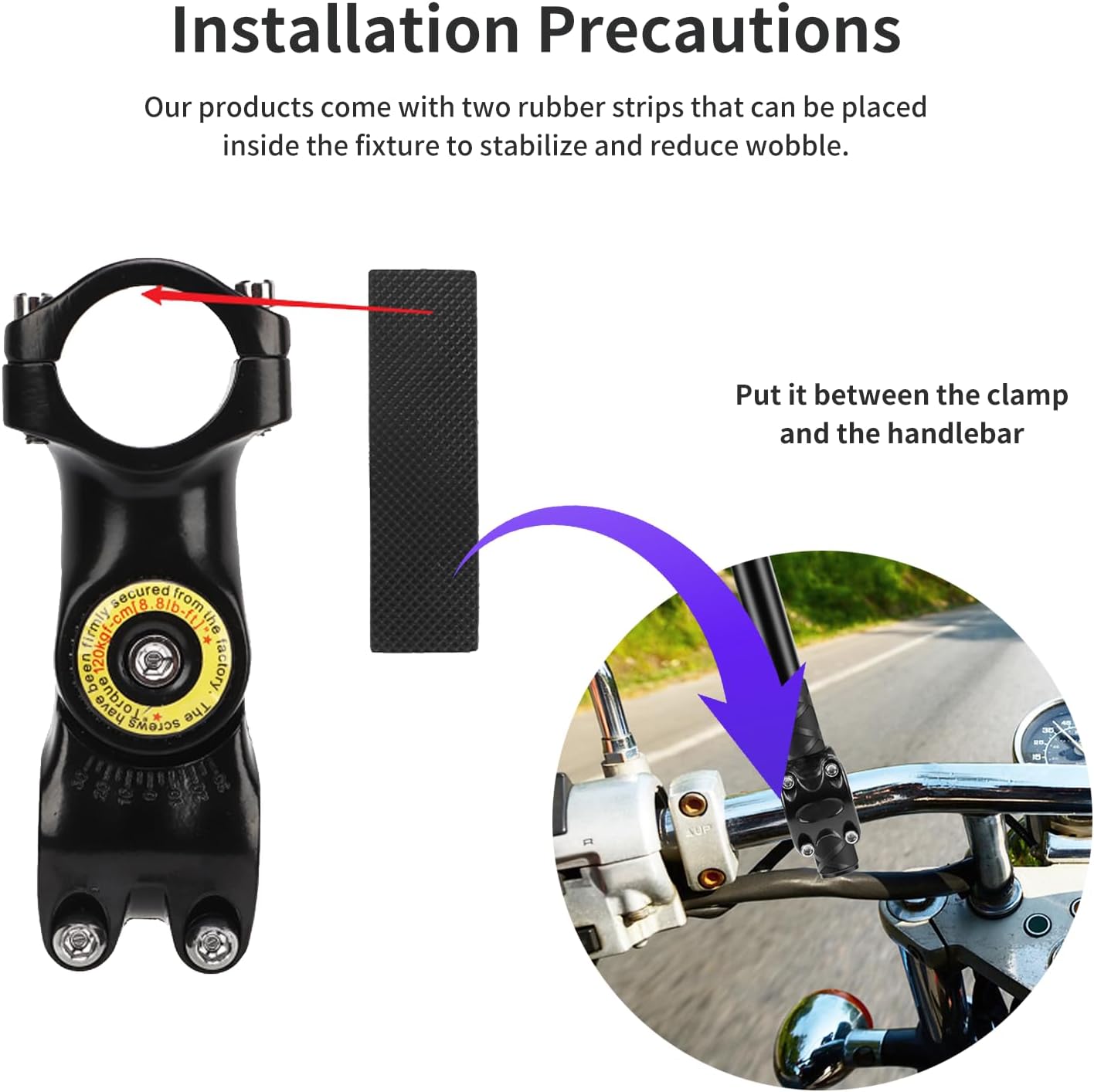 Invisible Selfie Stick Motorcycle Handlebar Mount Camera Black NEW