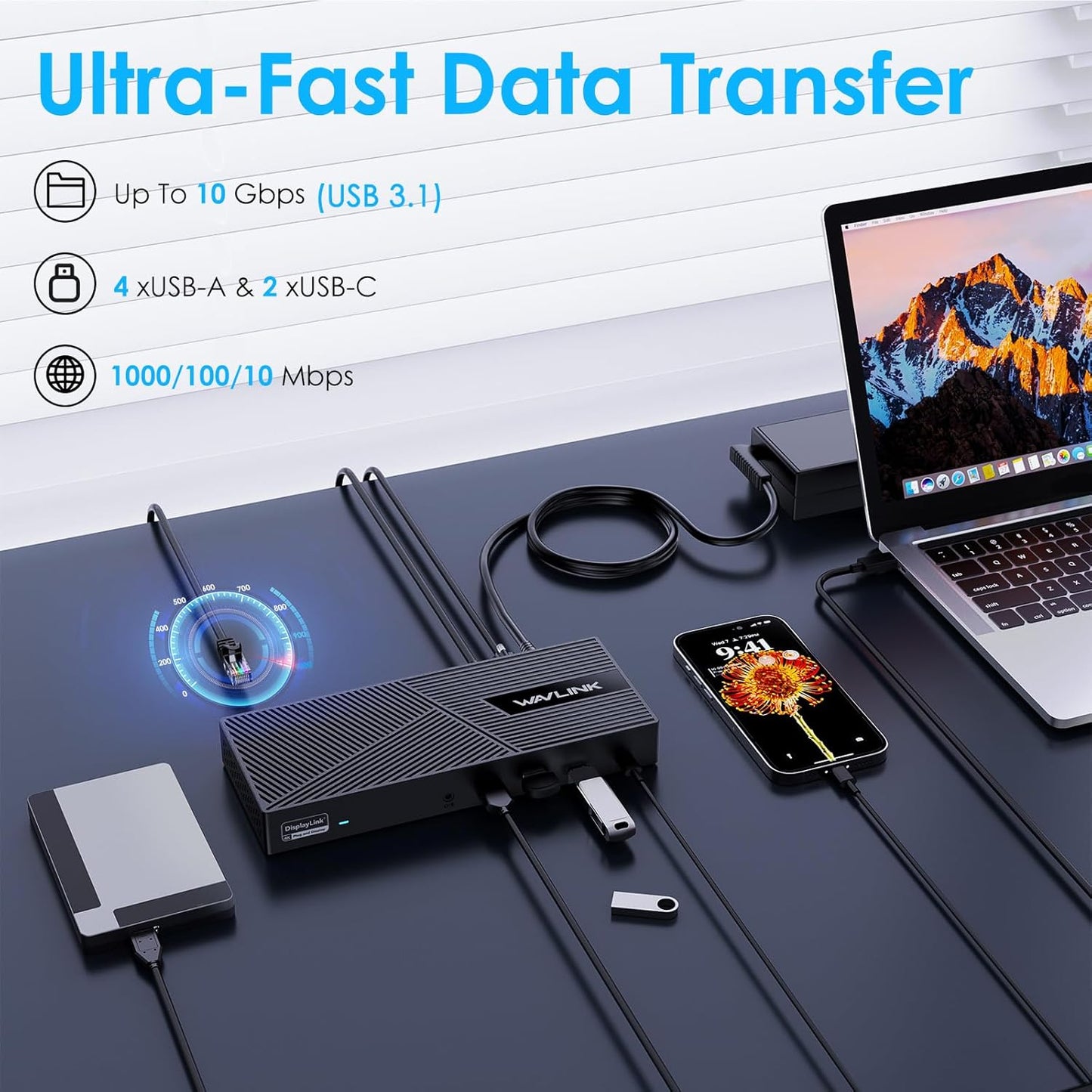 WAVLINK Triple Display USB-C Docking Station with 100W Power Delivery, 4K DEMO