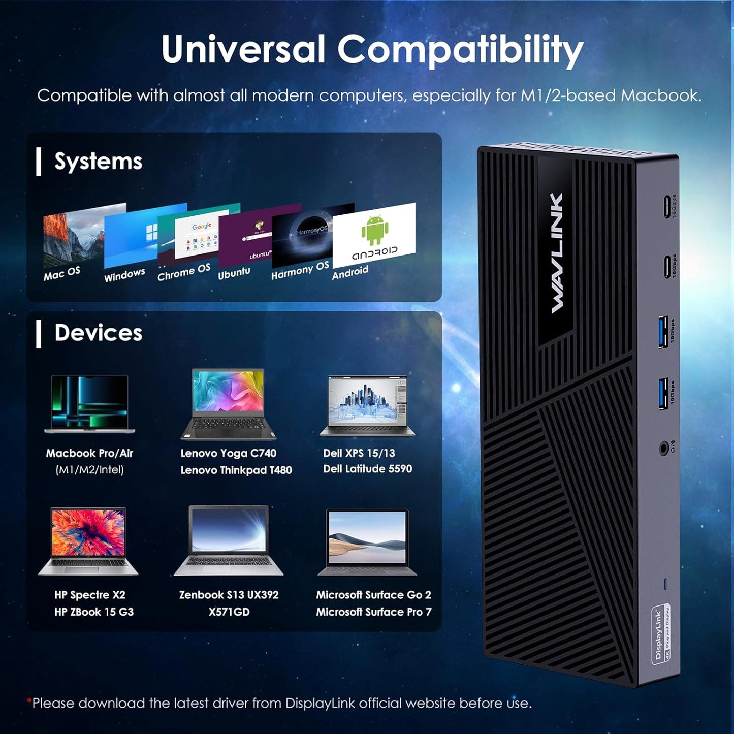 WAVLINK Triple Display USB-C Docking Station with 100W Power Delivery, 4K DEMO