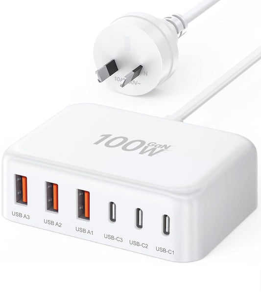 100W Portable Charging Station Hub with 6 GaN Fast Ports DEMO