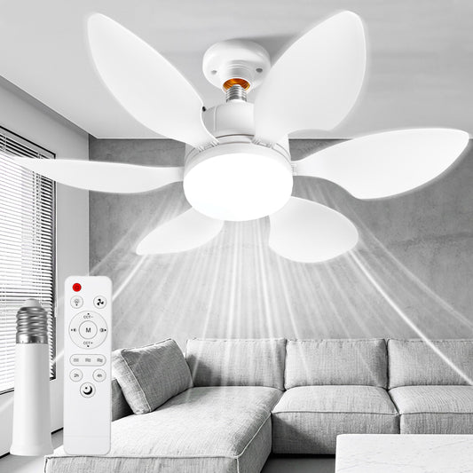 18" Portable Ceiling Fan with Light, Remote Control, Quiet White DEMO