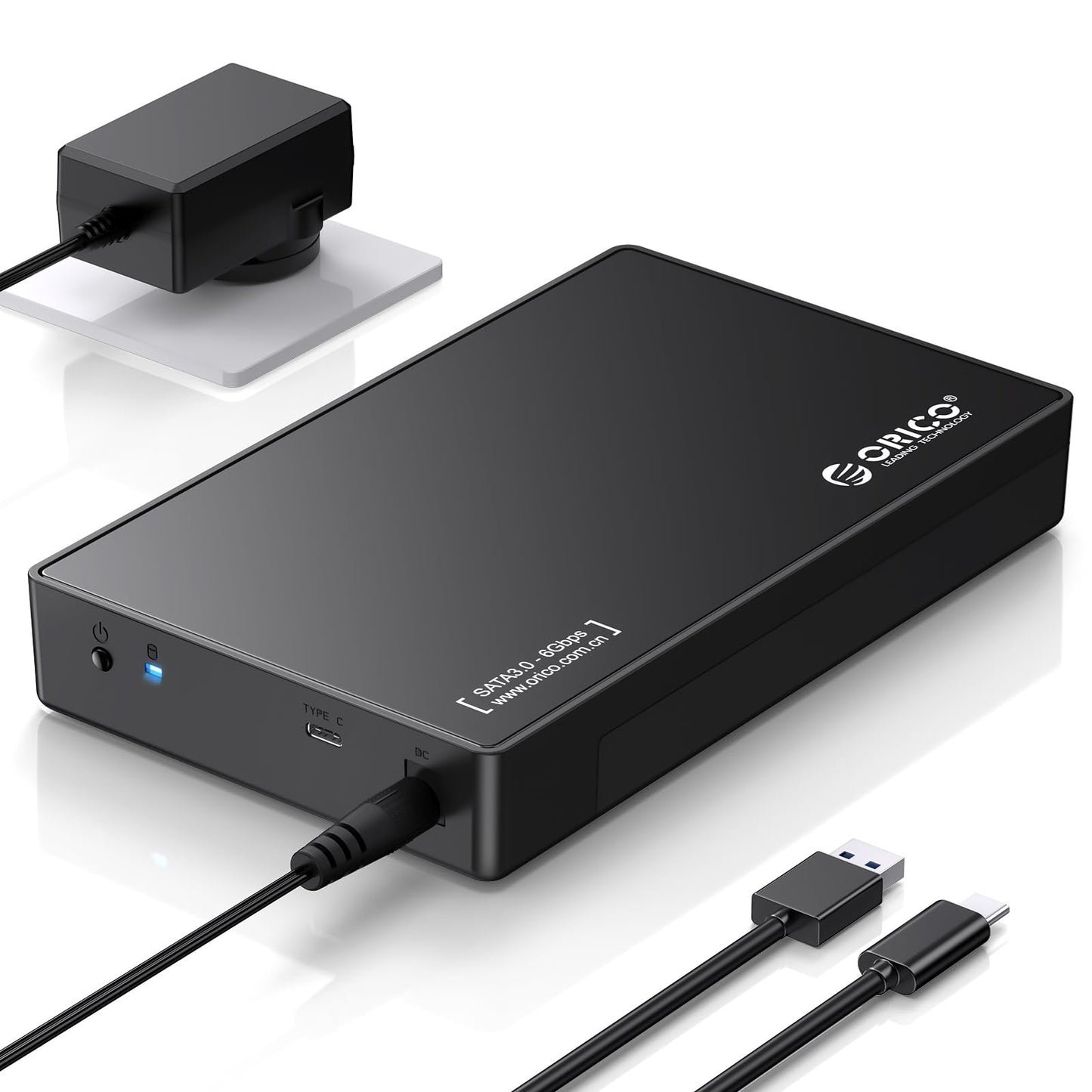 ORICO External USB-C SATA III Hard Drive Enclosure Black for Data Storage NEW