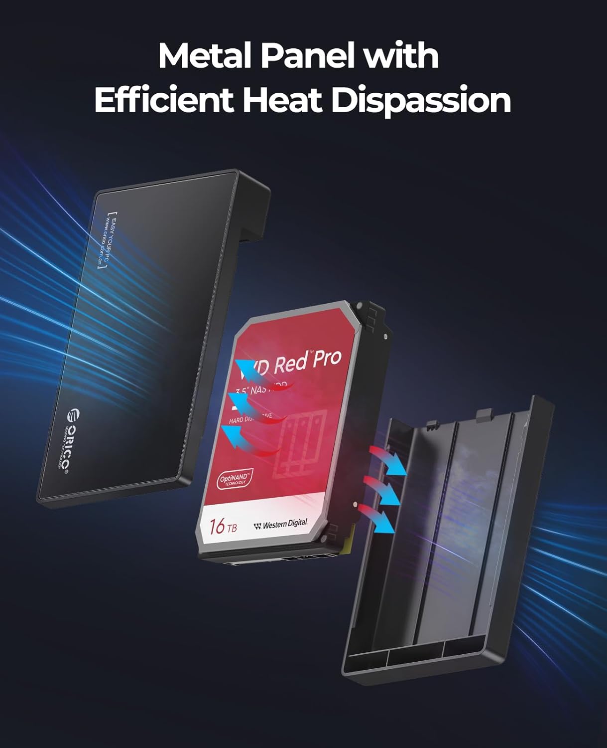 ORICO External USB-C SATA III Hard Drive Enclosure Black for Data Storage NEW