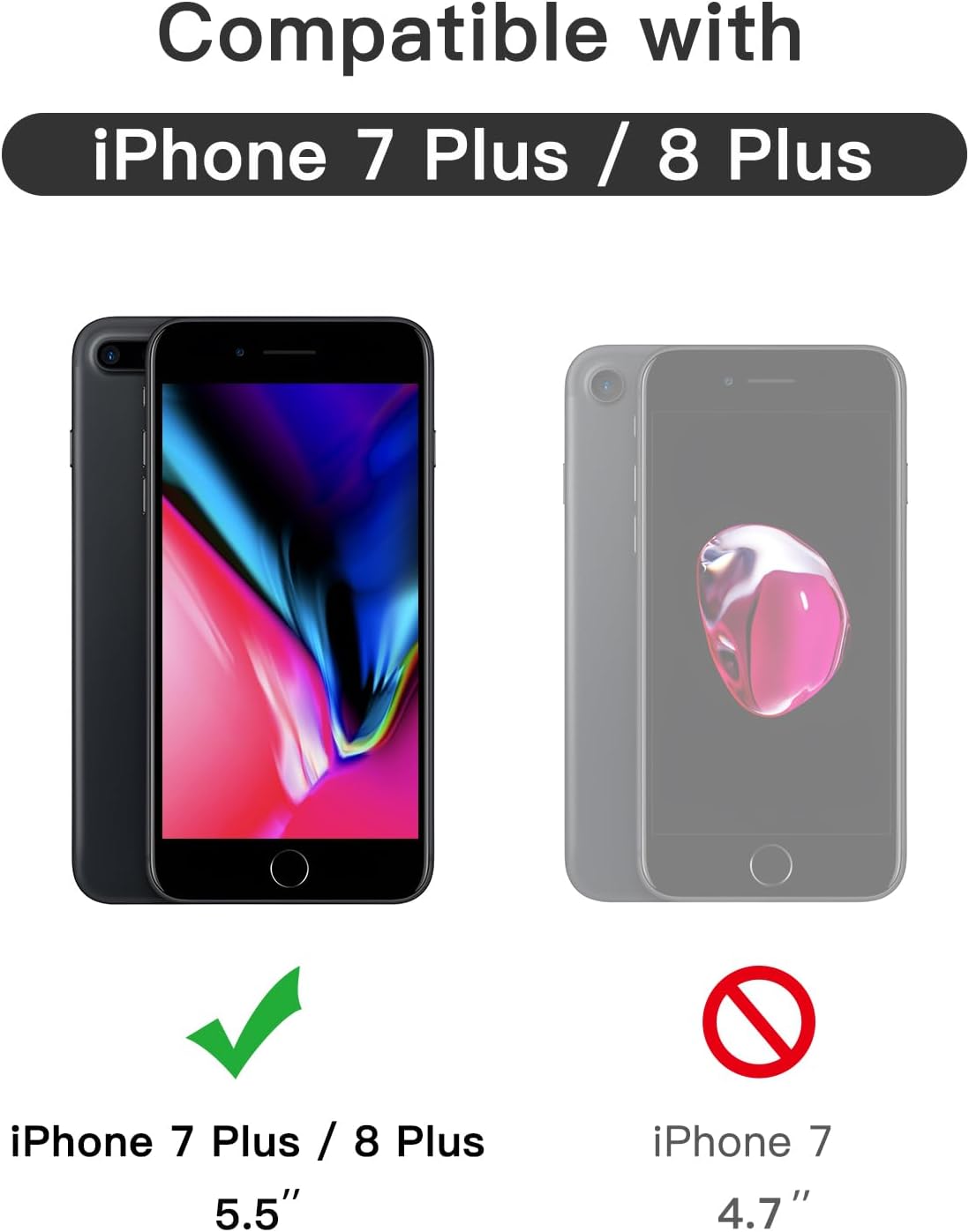 JETech Full Coverage Screen Protector for iPhone 8 Plus/7 Plus 5.5-Inch NEW
