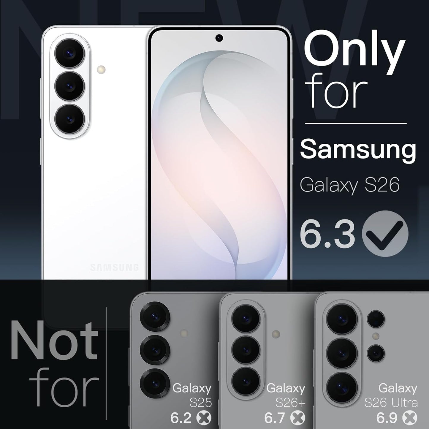 JETech Magnetic Slim Phone Case for Samsung Galaxy S26 Compatible with NEW