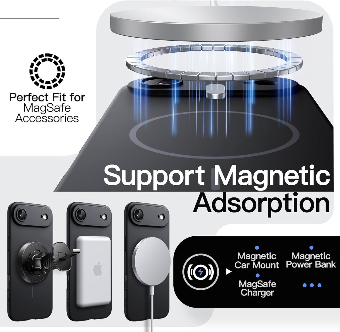 JETech Magnetic Slim Phone Case for iPhone Compatible with MagSafe NEW