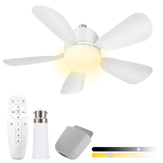Gliztech 60cm Socket Fan Light with B22 Base Upgraded LED White Ceiling Lamp NEW