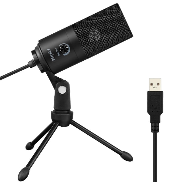 FIFINE Black Condenser USB Microphone for Mac & Windows Recording Music DEMO