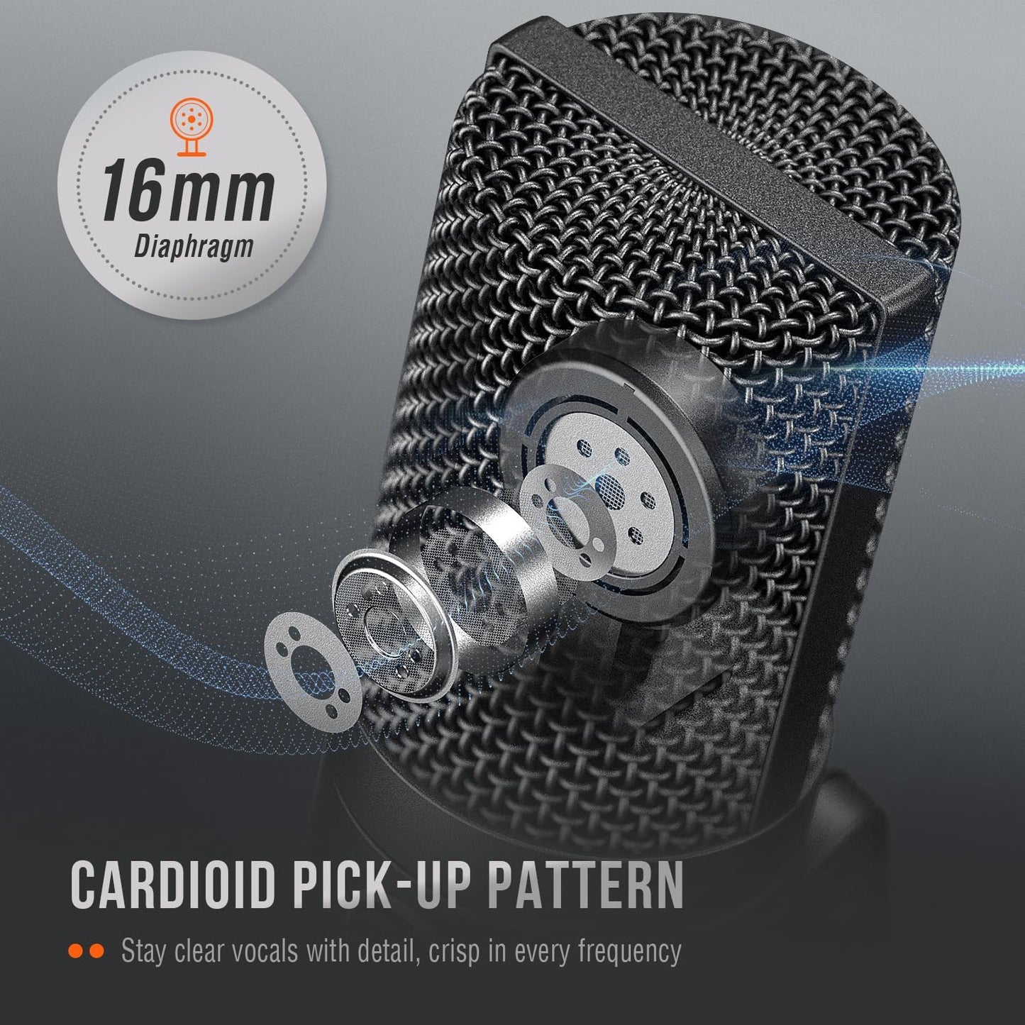 FIFINE Black Condenser USB Microphone for Mac & Windows Recording Music DEMO