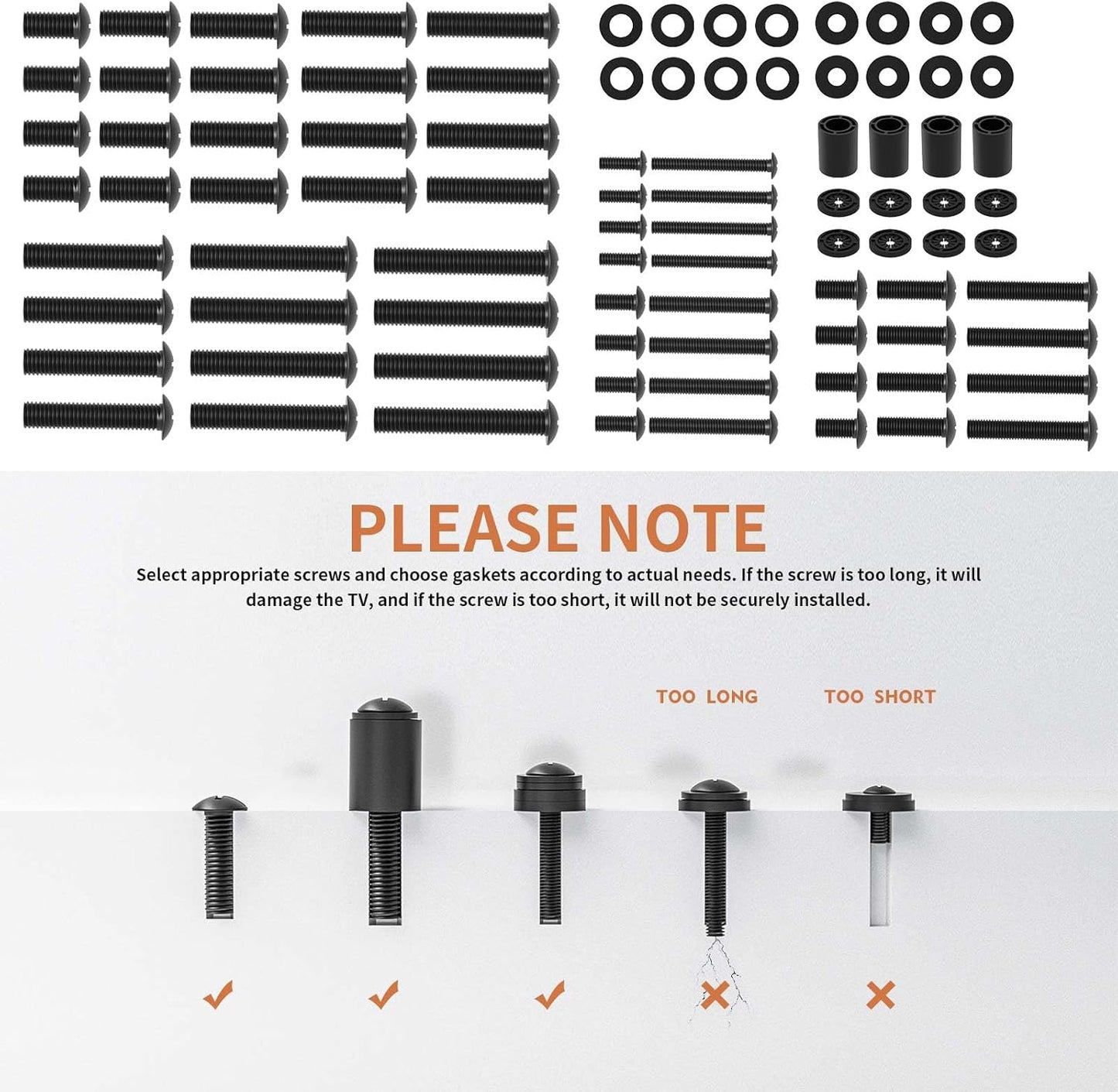 Hemudu Universal TV Installation Hardware Kit Includes Assorted Screws NEW