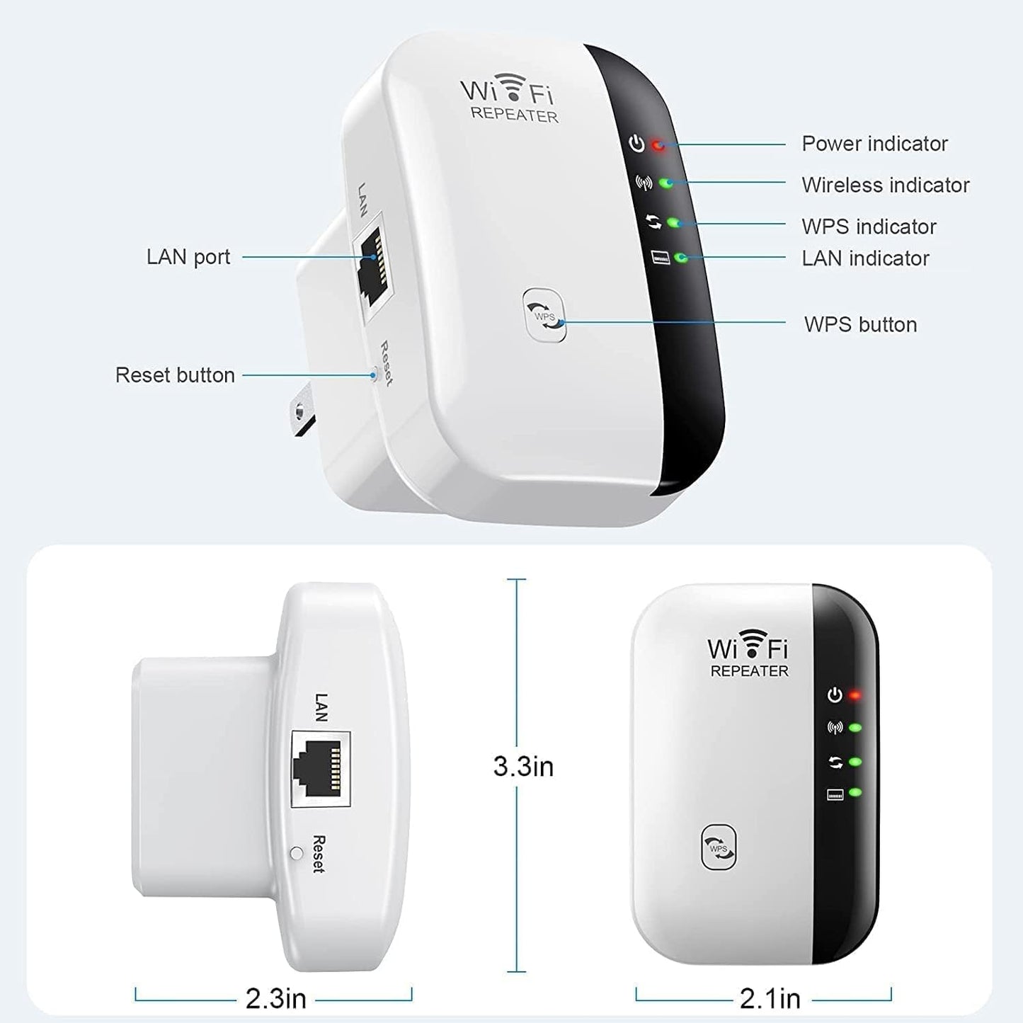 WiFi Range Extender Booster Up to 4000 sq.ft Supports 35 Devices White & DEMO