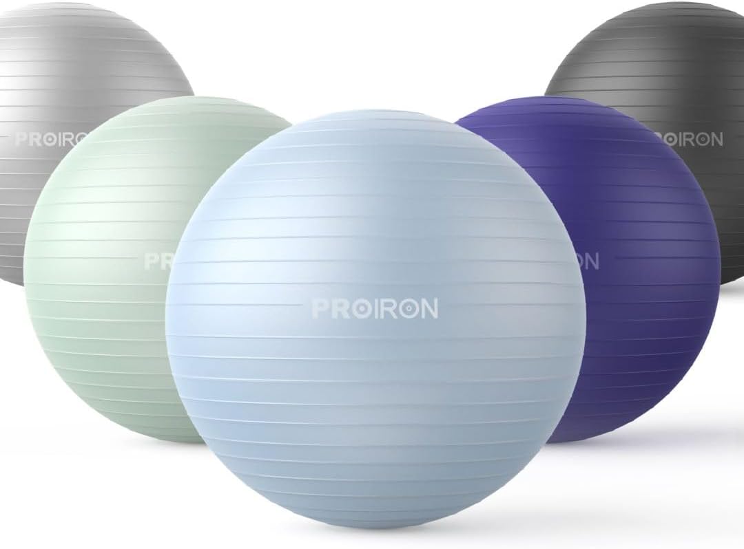 PROIRON Exercise Ball Anti-Burst Yoga Chair Quick Pump Slip Resistant Grey DEMO