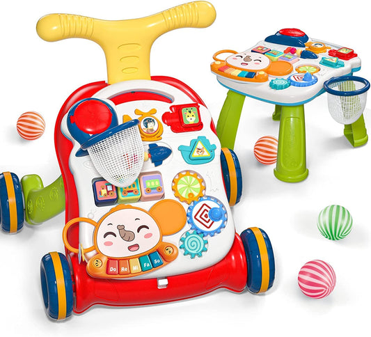 Cute Stone 2-in-1 Sit-to-Stand Learning Baby Walker, Multicoloured, Unisex DEMO