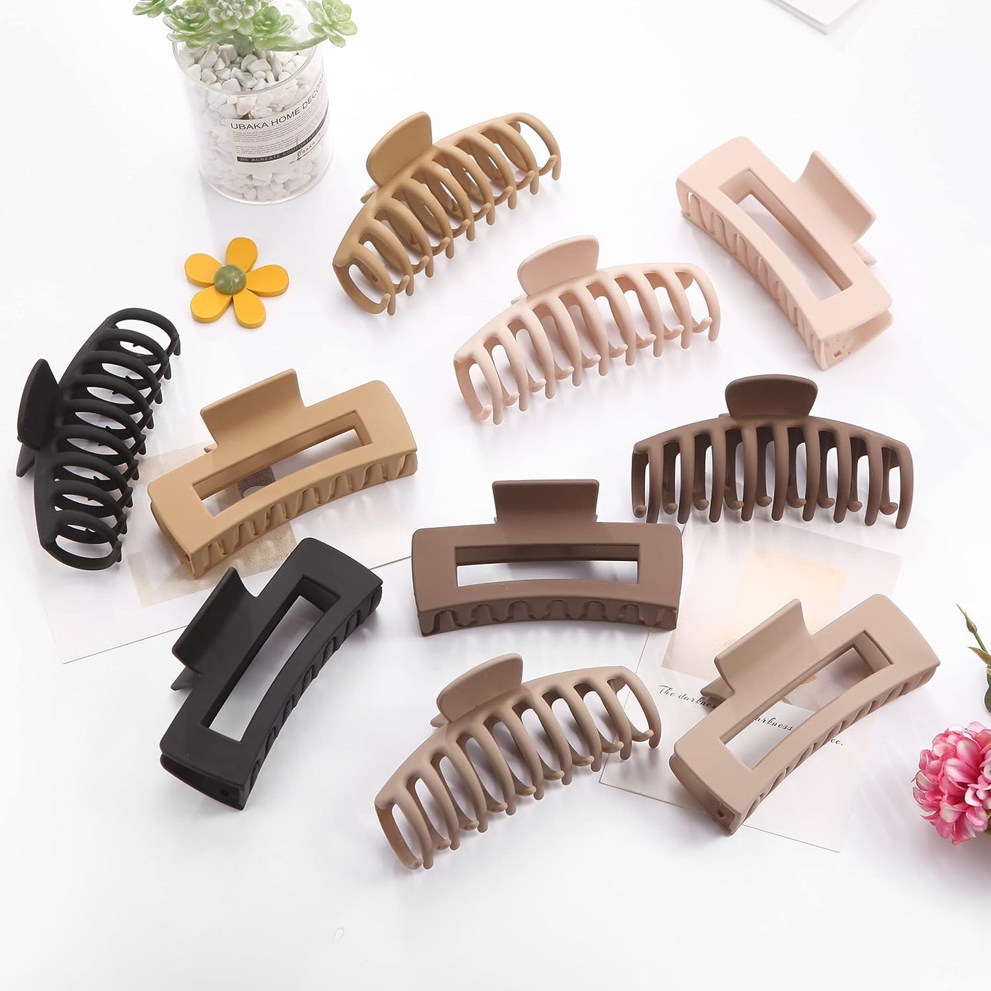 Large Claw Clips for Thick Hair Nonslip Big Accessories Brown & Black 4.4 NEW
