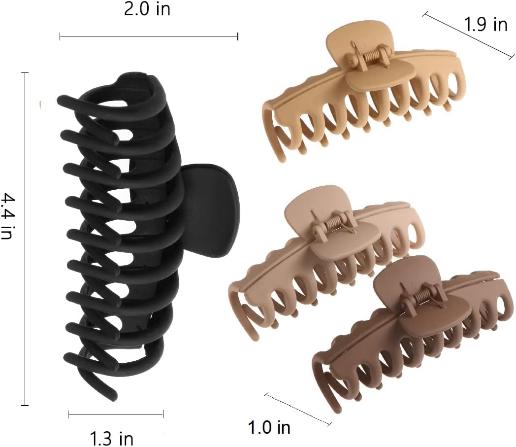 Large Claw Clips for Thick Hair Nonslip Big Accessories Brown & Black 4.4 NEW