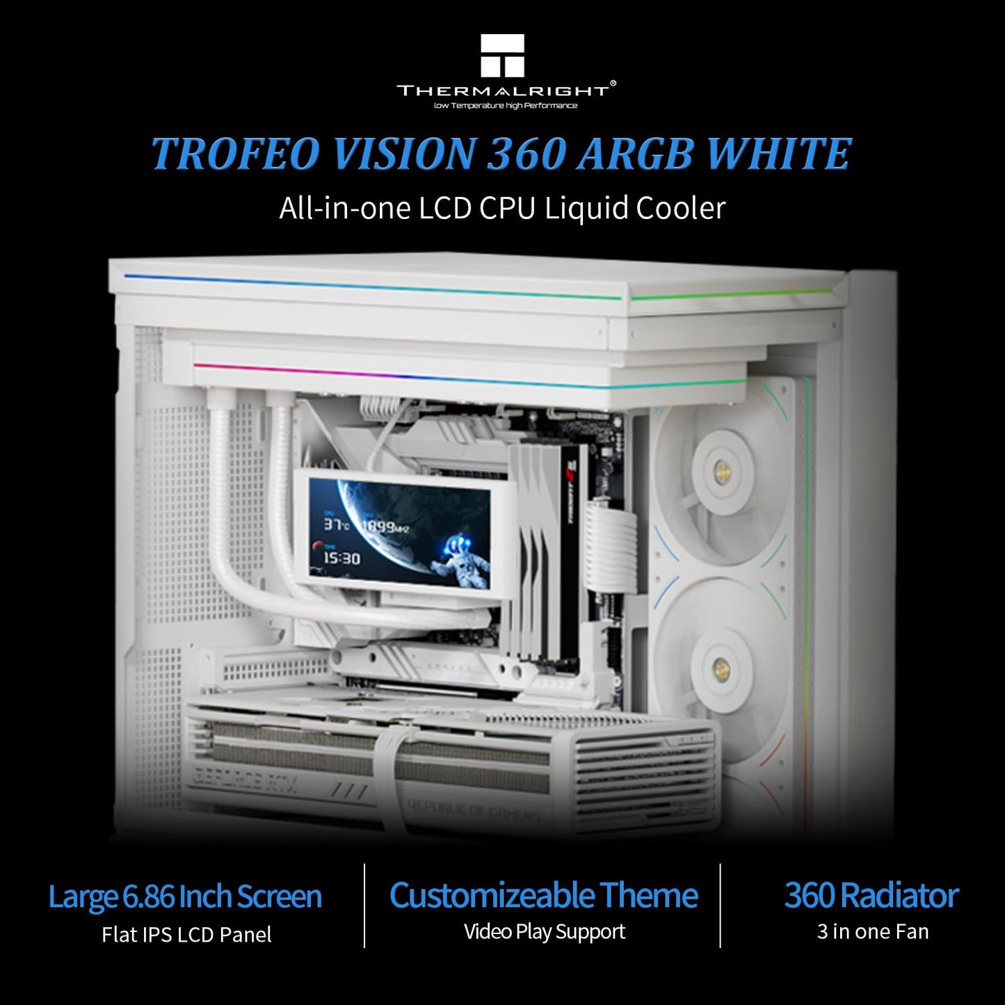 Thermalright Trofeo Vision 360 ARGB CPU AIO Cooler with 6.86-inch LCD DEMO