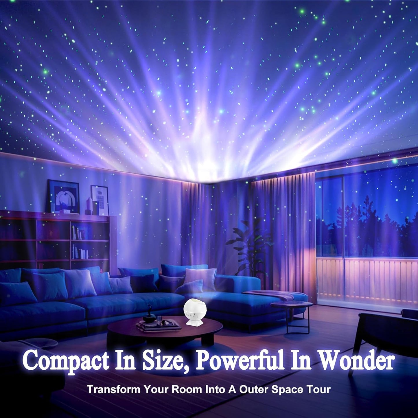 White Night Lights Projector with 162 Lighting Modes & Remote NEW
