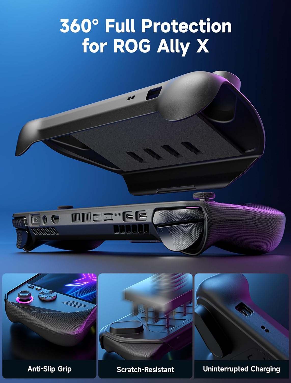 JSAUX Protective Case for ROG Ally X with Detachable Front Shell Metal NEW