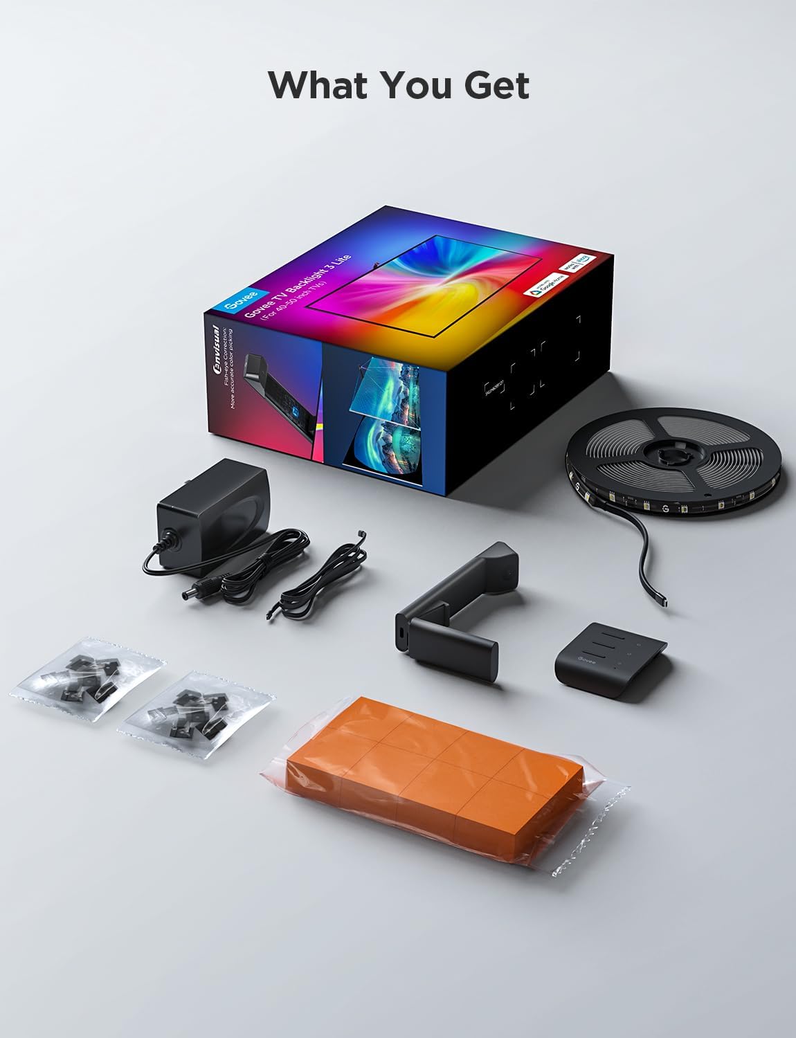 Govee TV Backlight 3 Lite with Camera Fisheye Correction for 40-50 Inch NEW