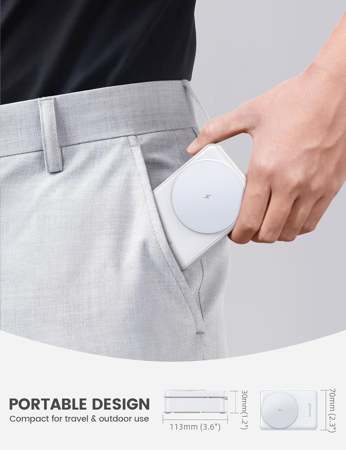 Lamicall 3-in-1 Wireless Charging Station Foldable Stand for Apple Devices NEW