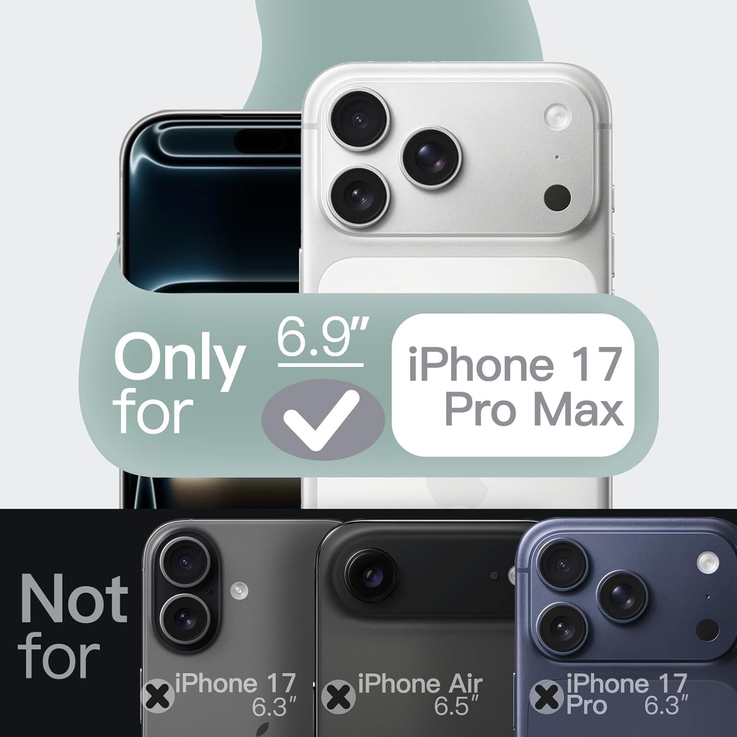 JETech Liquid Silicone Phone Case for iPhone 17 Pro Max 6.9-Inch Midnight NEW