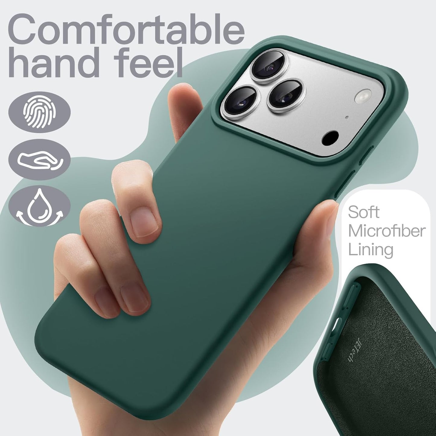 JETech Liquid Silicone Phone Case for iPhone 17 Pro Max 6.9-Inch Midnight NEW