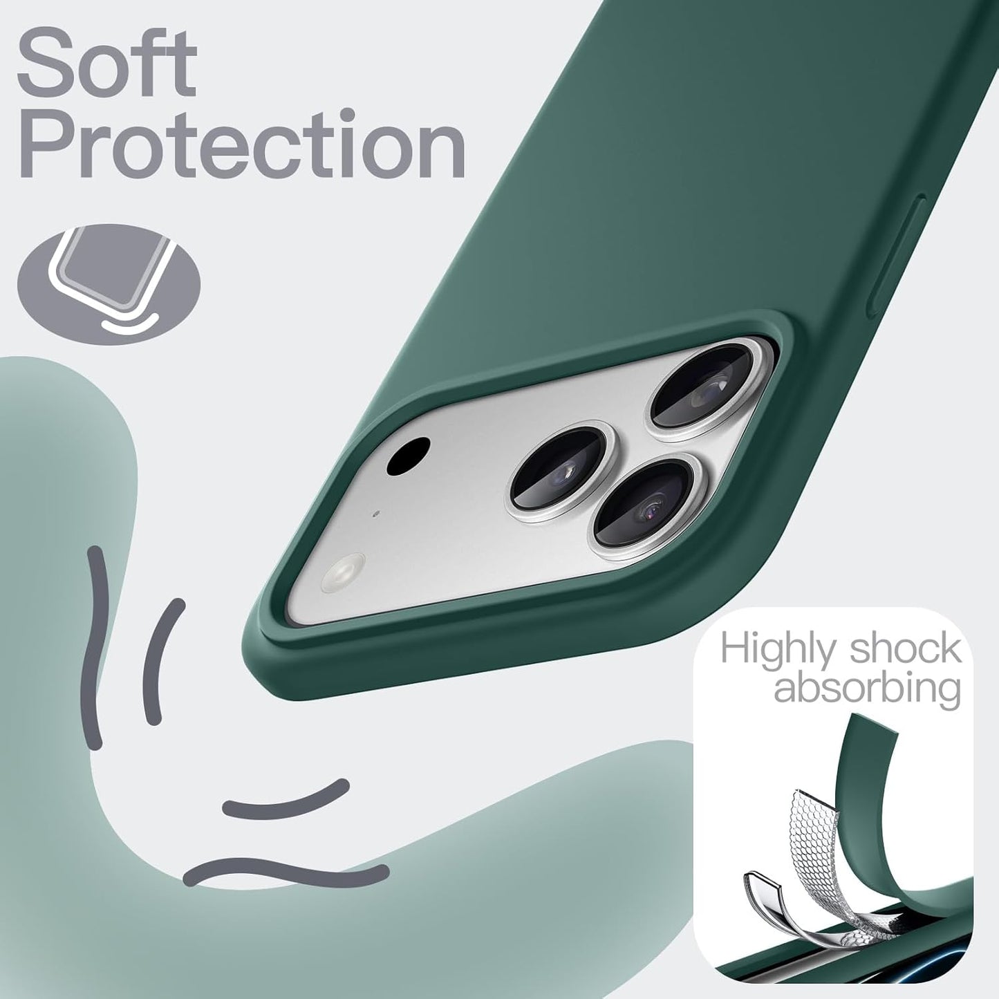 JETech Liquid Silicone Phone Case for iPhone 17 Pro Max 6.9-Inch Midnight NEW