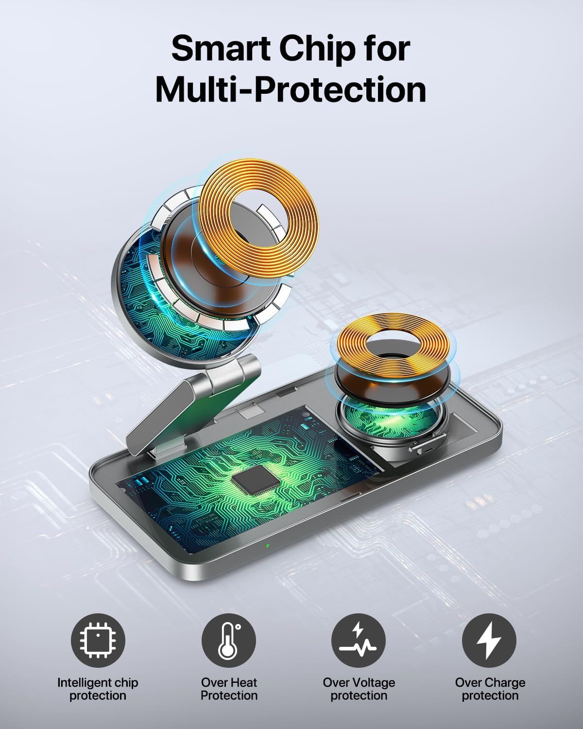 EXW 3-in-1 Wireless Charging Station 20W Mag-Safe Charger Stand for iPhone NEW