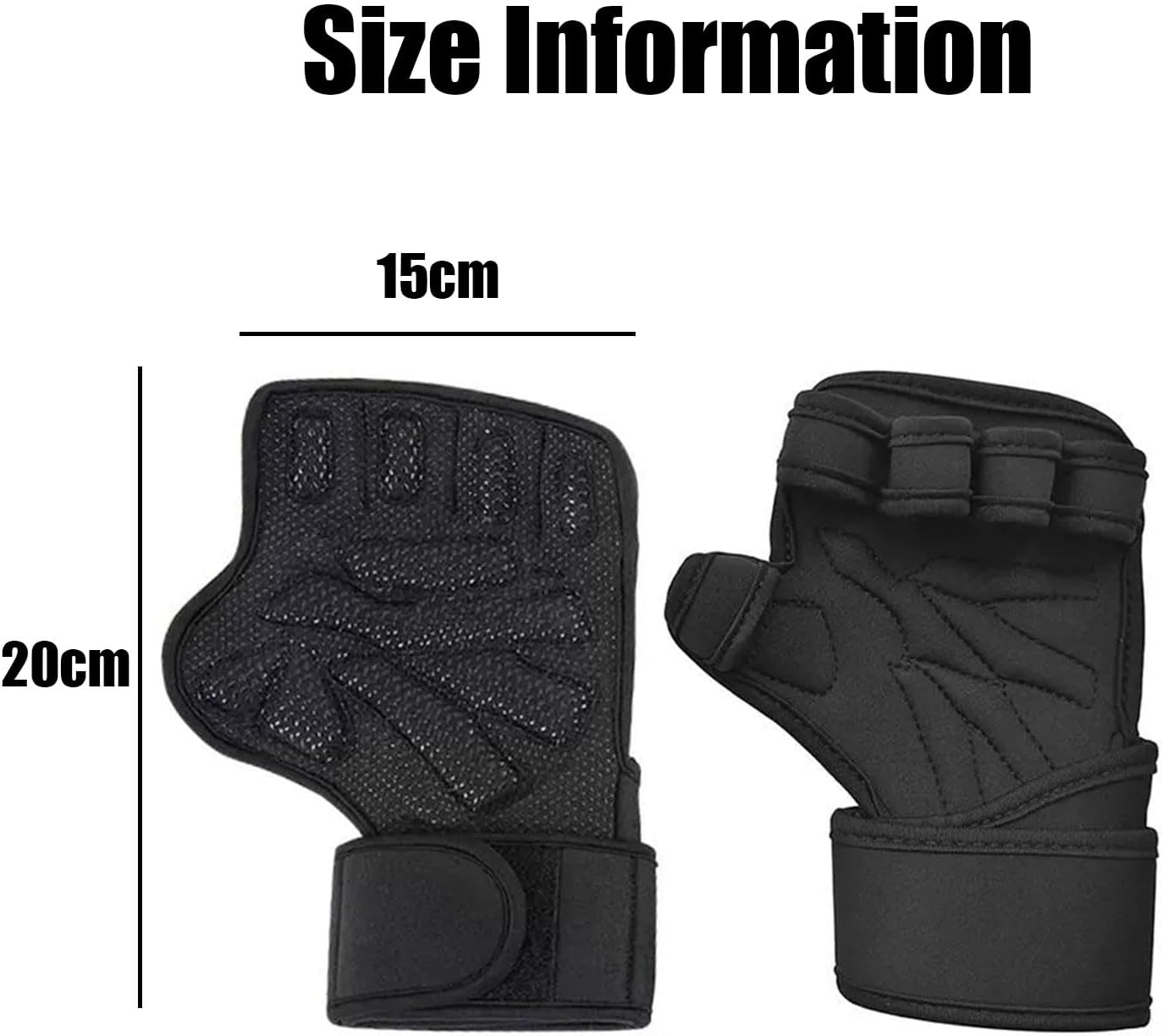 Ventilated Weight Lifting Gloves with Built-in Wrist Wraps Black Size Small NEW