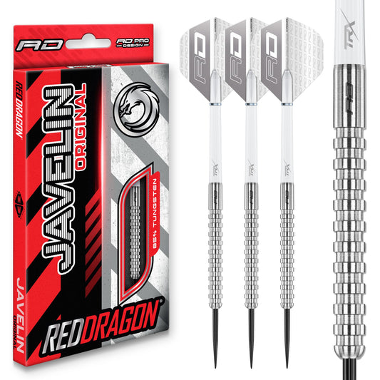 RED DRAGON Tungsten Darts Set with Flights and Shafts Grey & White Size 22g NEW