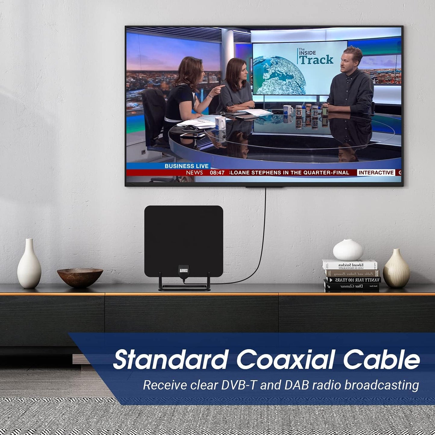 August Indoor Aerial for Freeview TV Digital Portable Television Antenna NEW