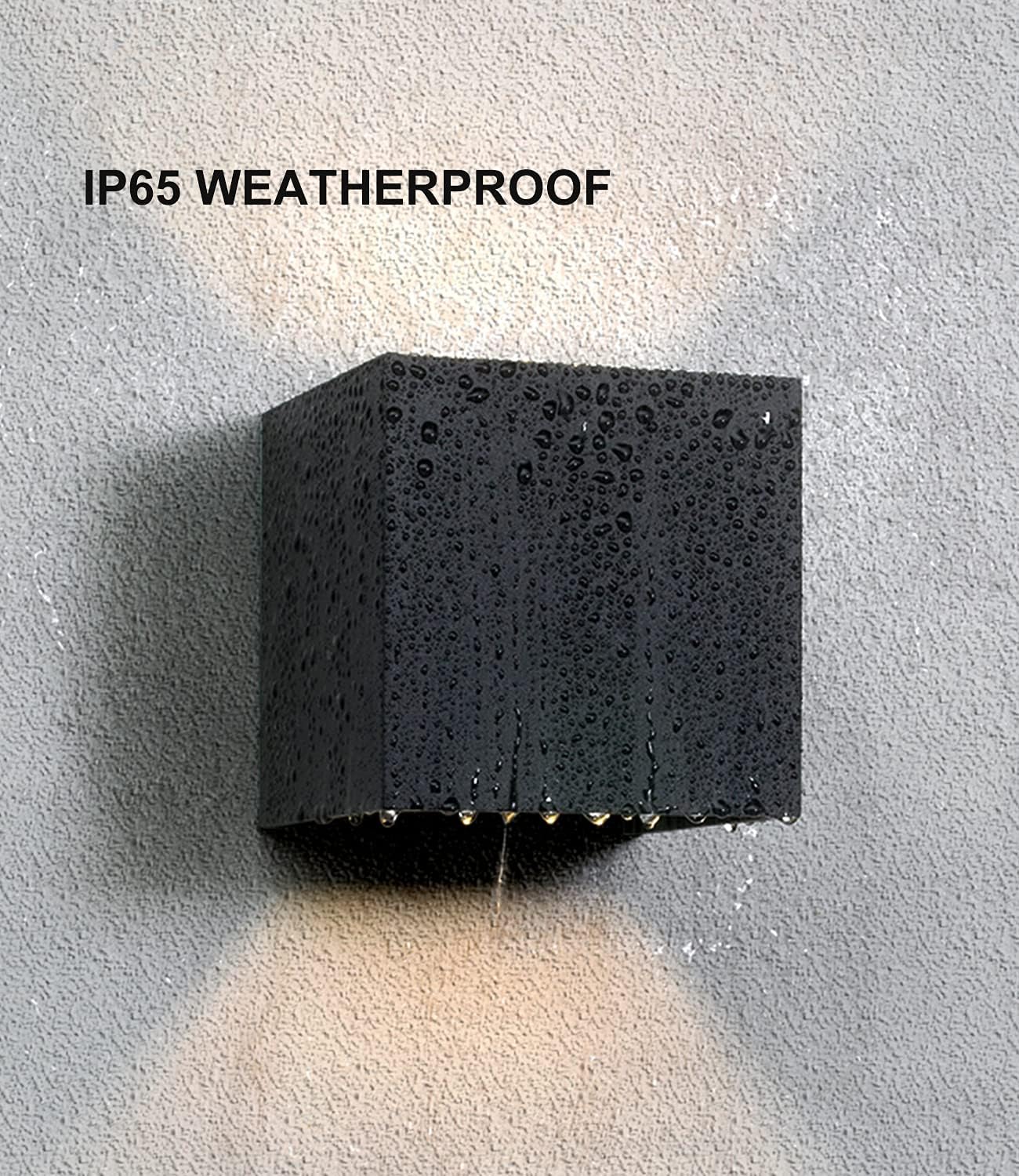 DAWALIGHT Outdoor Wall Lights 12W 3000K Warm White LED Up Down Lighting DEMO