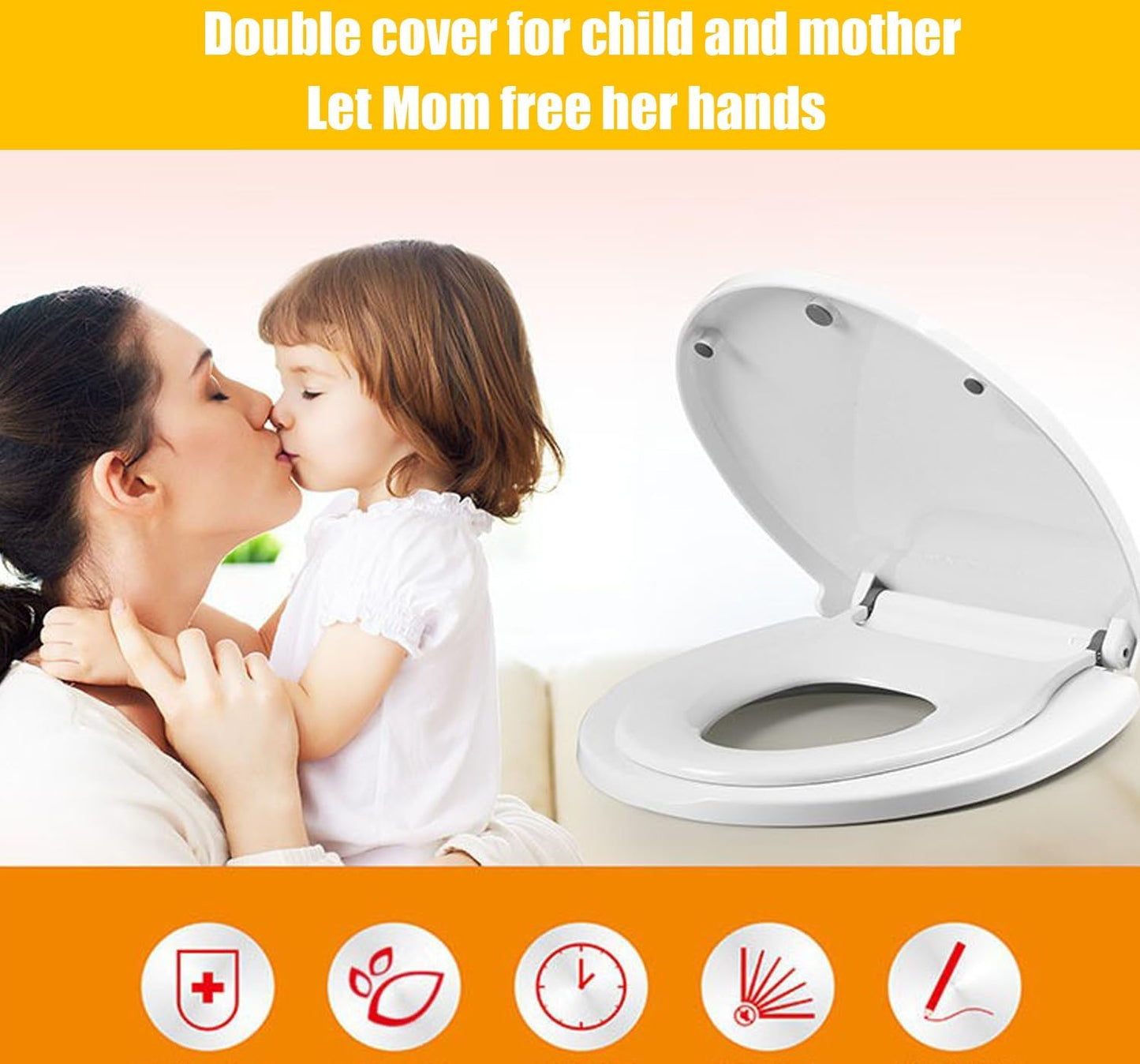 RUNTOO MU Seats 2-in-1 Family Toilet Seat with Built-in Potty Training White NEW