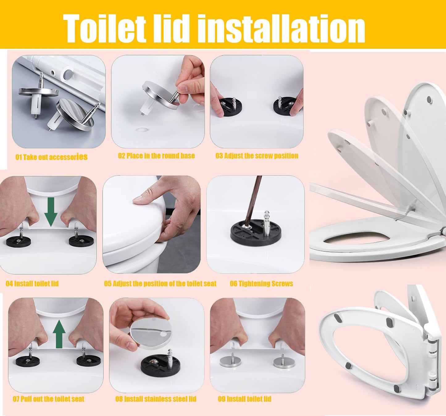 RUNTOO MU Seats 2-in-1 Family Toilet Seat with Built-in Potty Training White NEW