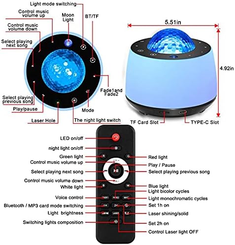 GSmade Decorative Lighting Projector with Night Light Moon and Nebula Effect NEW