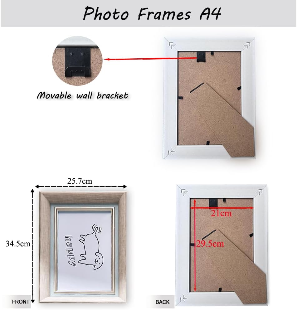 FALAZAR A4 Flax Blue Picture Frames Wall & Tabletop Decor for Photos 2 Pack NEW