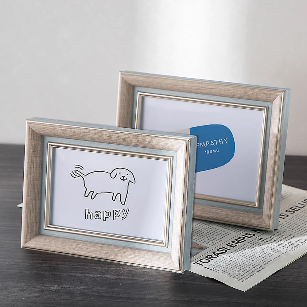 FALAZAR A4 Flax Blue Picture Frames Wall & Tabletop Decor for Photos 2 Pack NEW