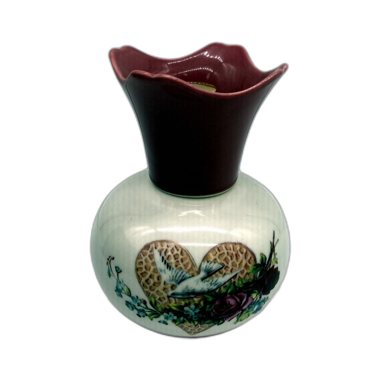 2013 Lampe Berger Paris Decorative Ceramic Floral Oil Lamp White, Pink