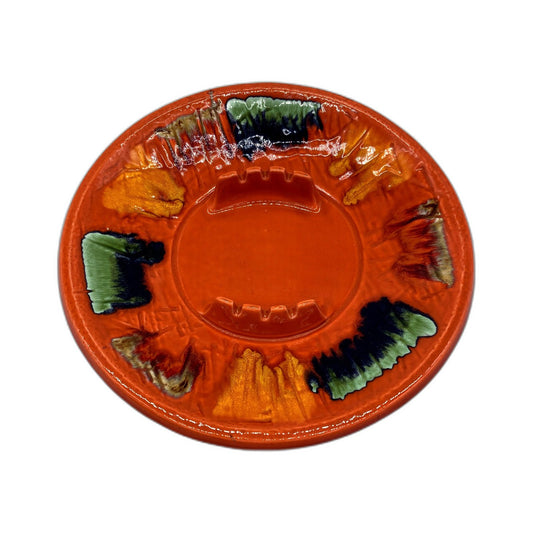 VINTAGE Calif USA Decorative Orange Ceramic Plate for Home Decor 32cm Diameter