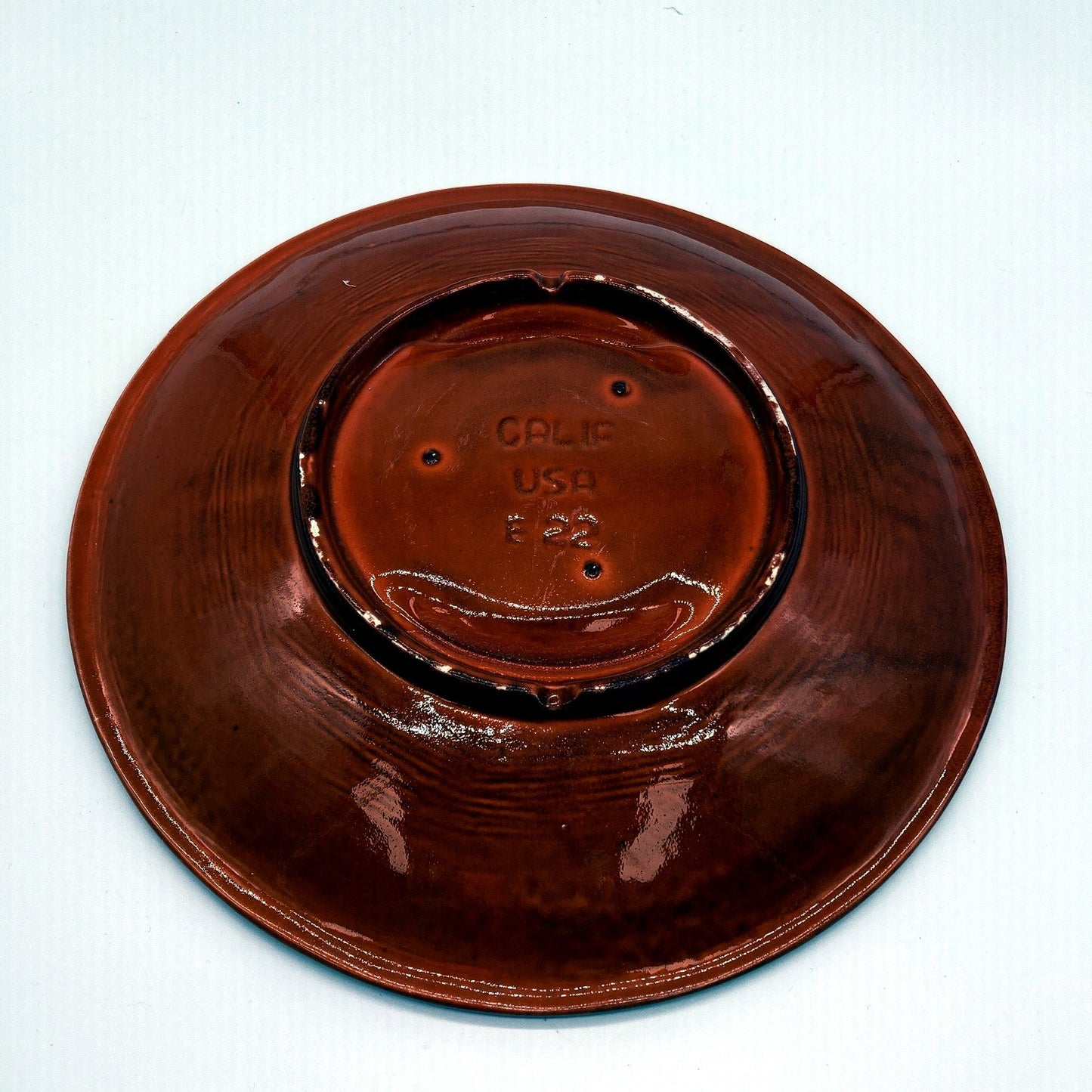 VINTAGE Calif USA Decorative Orange Ceramic Plate for Home Decor 32cm Diameter
