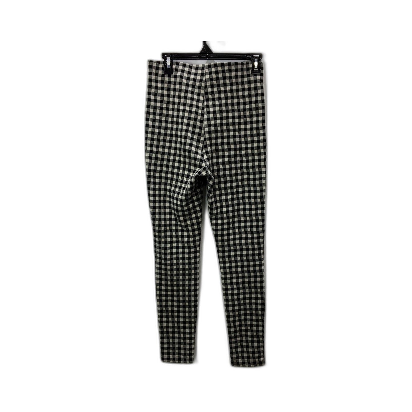 Zara Womens Gingham Checkered Black and White Pants - Medium Size